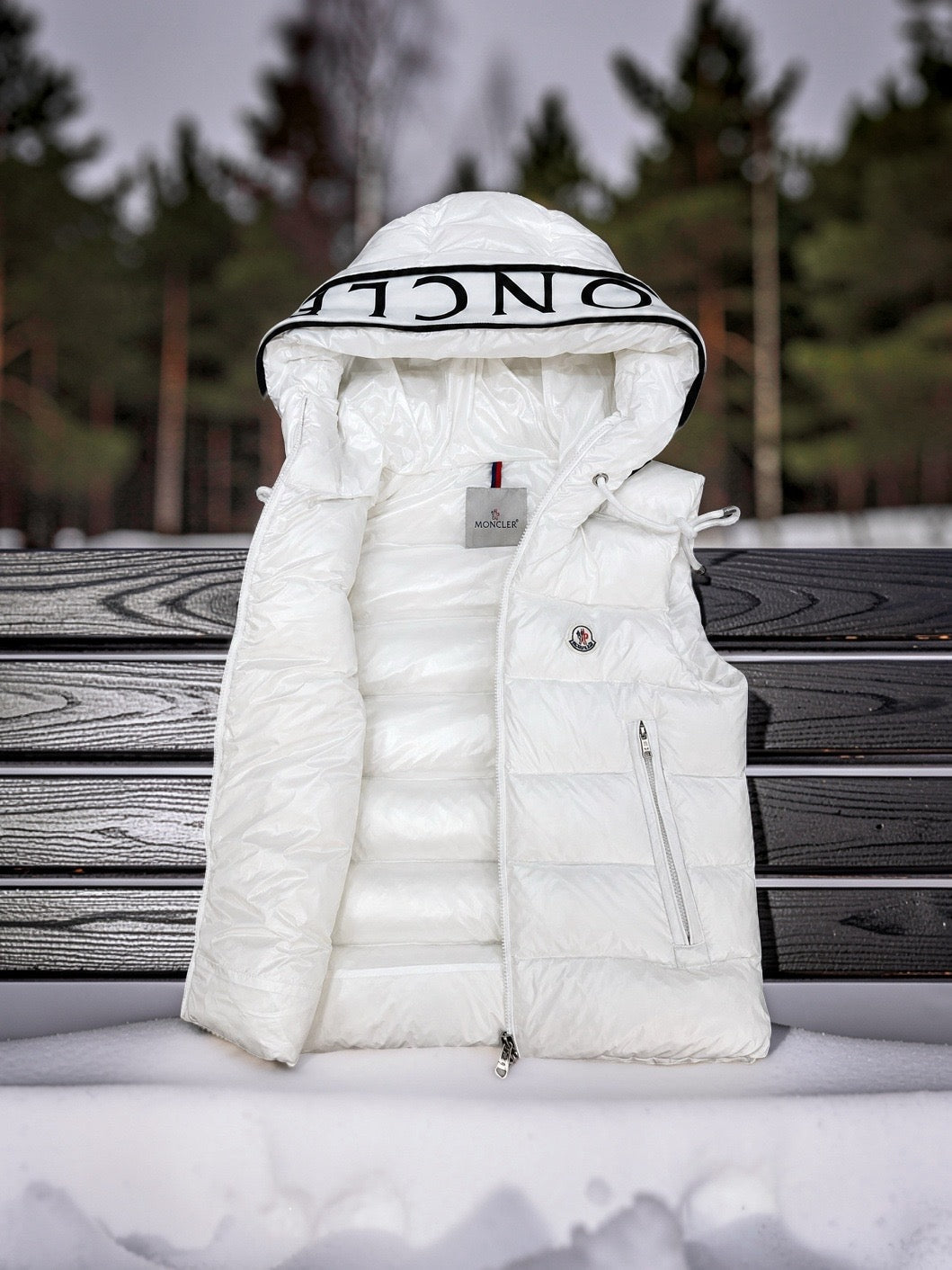 MONK / DUCK DOWN PUFFER HOODED VEST